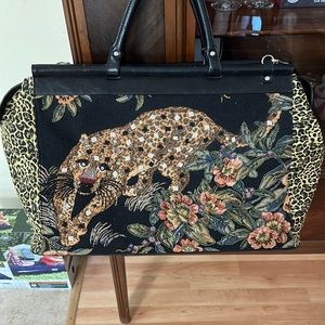 NWOT Beautiful Ocelot Weekender/Overnight Travel Bag
